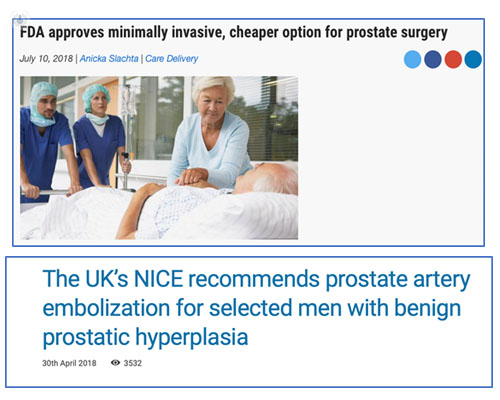 Diversas Agencias nacionales e internacionales recomiendan el uso de la embolización prostática by Top Doctors
