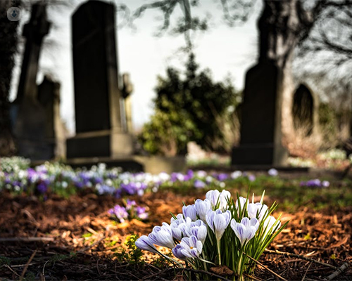 Flores y tumbas en un cementerio - miedo a la muerte by Top Doctors